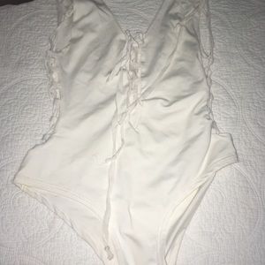 White one piece bathing suit